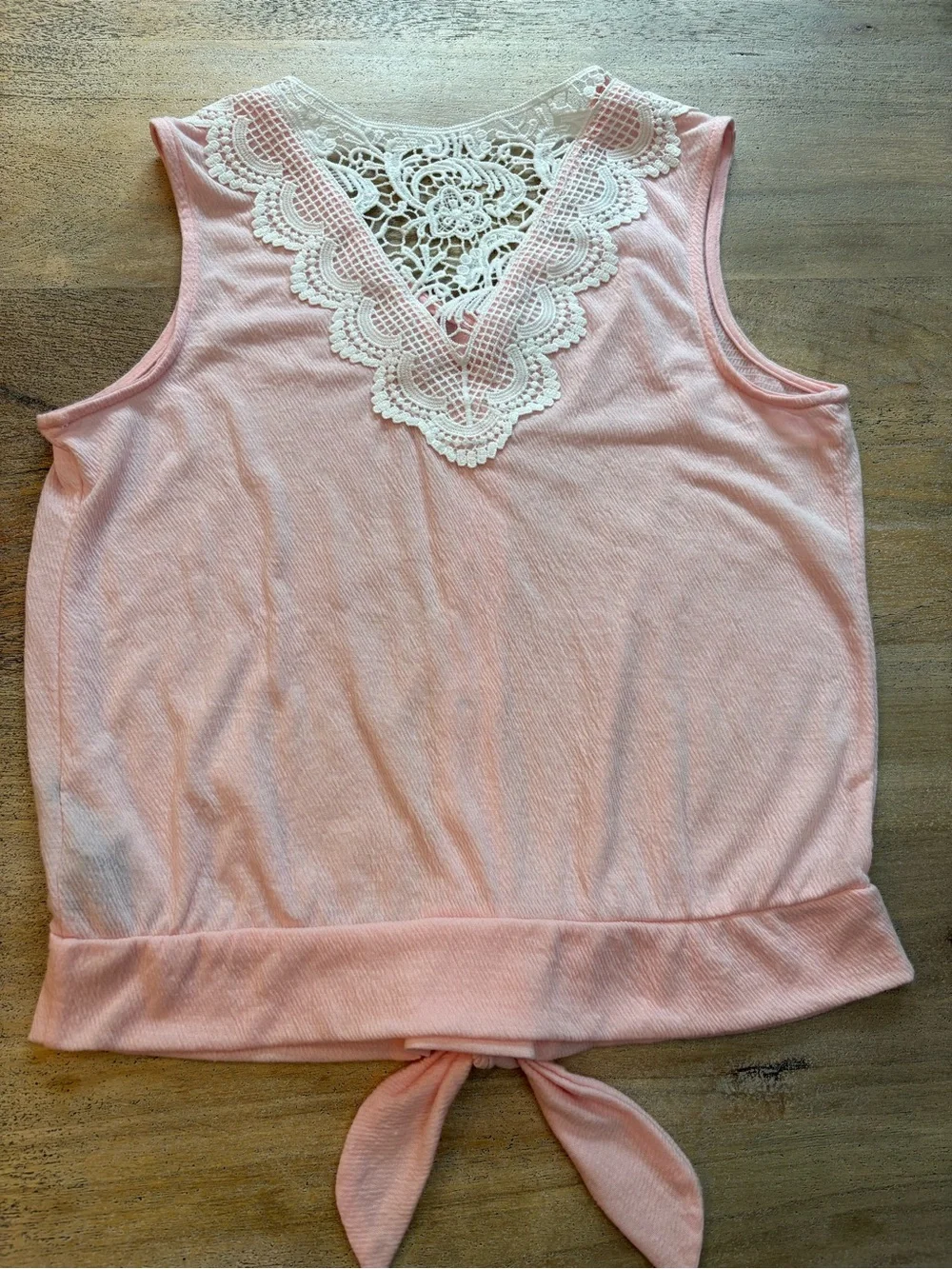 Amy Byer Soft Pink Button-Front Tank with Lace Detail